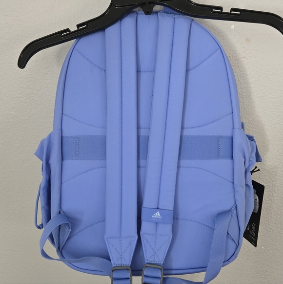 Adidas Periwinkle Blue Weekender Nylon Backpack NEW School Bag Travel Packable - Picture 3 of 5